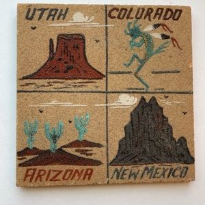 Vintage sand art. Four corners.